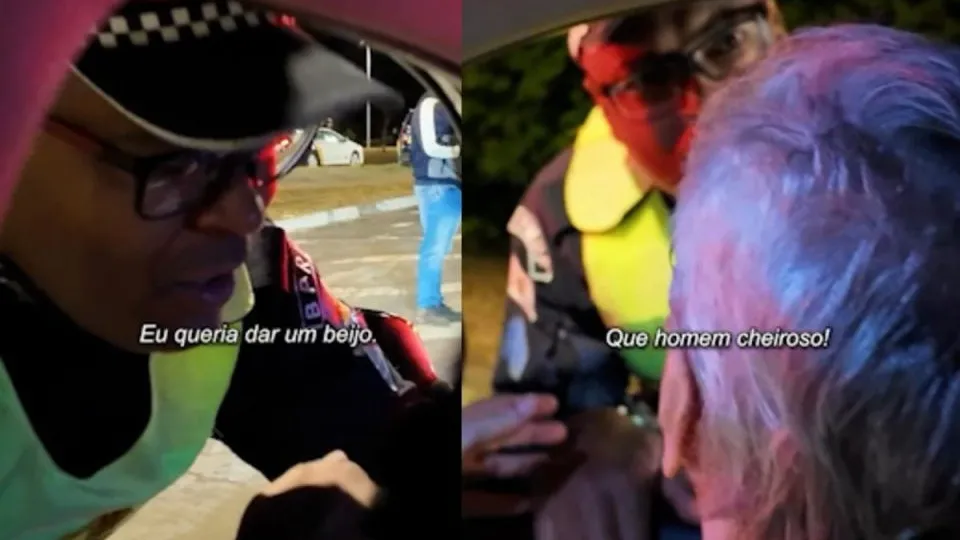 Caetano Veloso é beijado por guarda de trânsito após show em Brasília